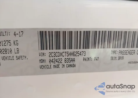 2017 Dodge Charger R/T z USA, uszkodzony, nr VIN 2C3CDXCT5HH625473